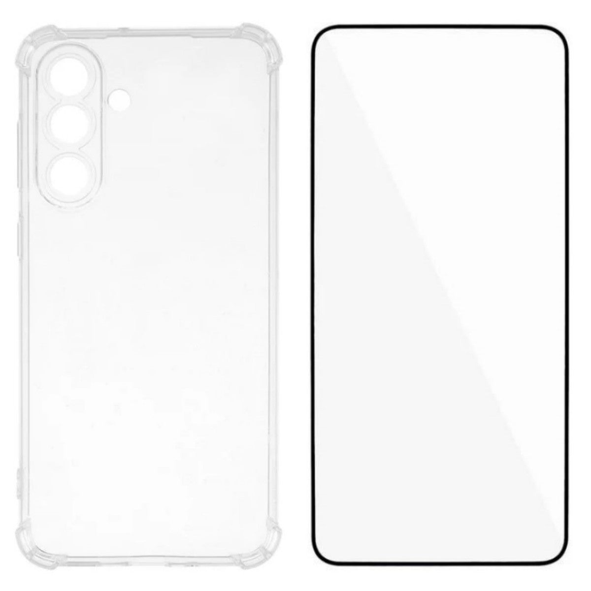 For Samsung Galaxy M56 5G TPU Case WANLONFENG WL3 Series 1.5mm Phone Cover with Tempered Glass Film - Transparent