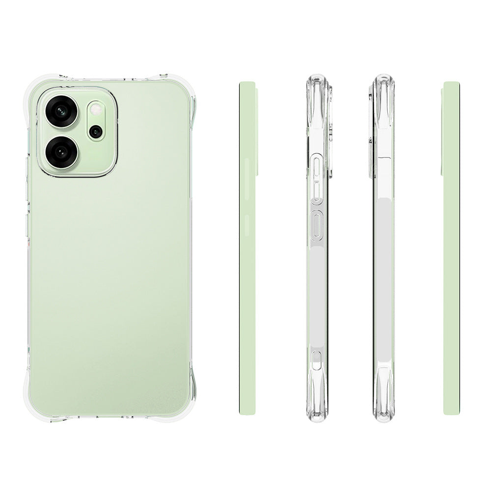 For Oppo Reno14 5G (Global) Case WANLONFENG WL Series 2.0mm TPU Phone Cover with Tempered Glass Film - Transparent