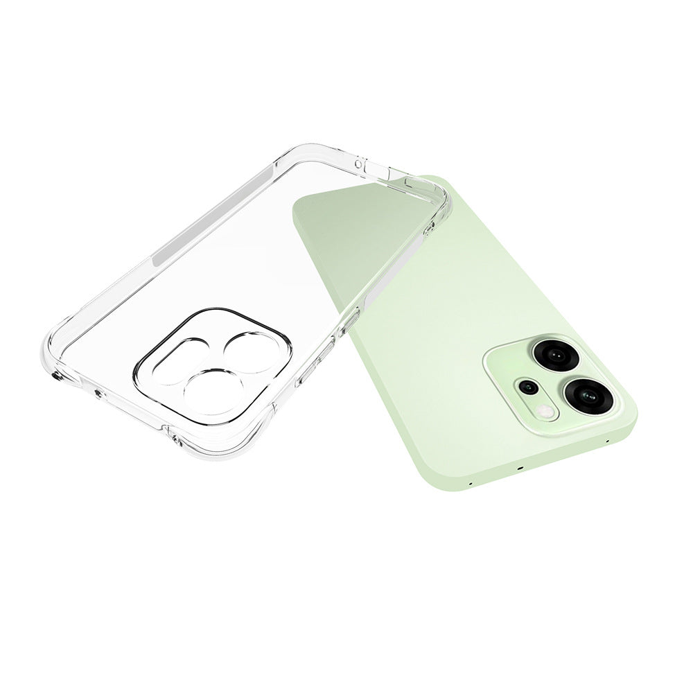 For Oppo Reno14 5G (Global) Case WANLONFENG WL Series 2.0mm TPU Phone Cover with Tempered Glass Film - Transparent