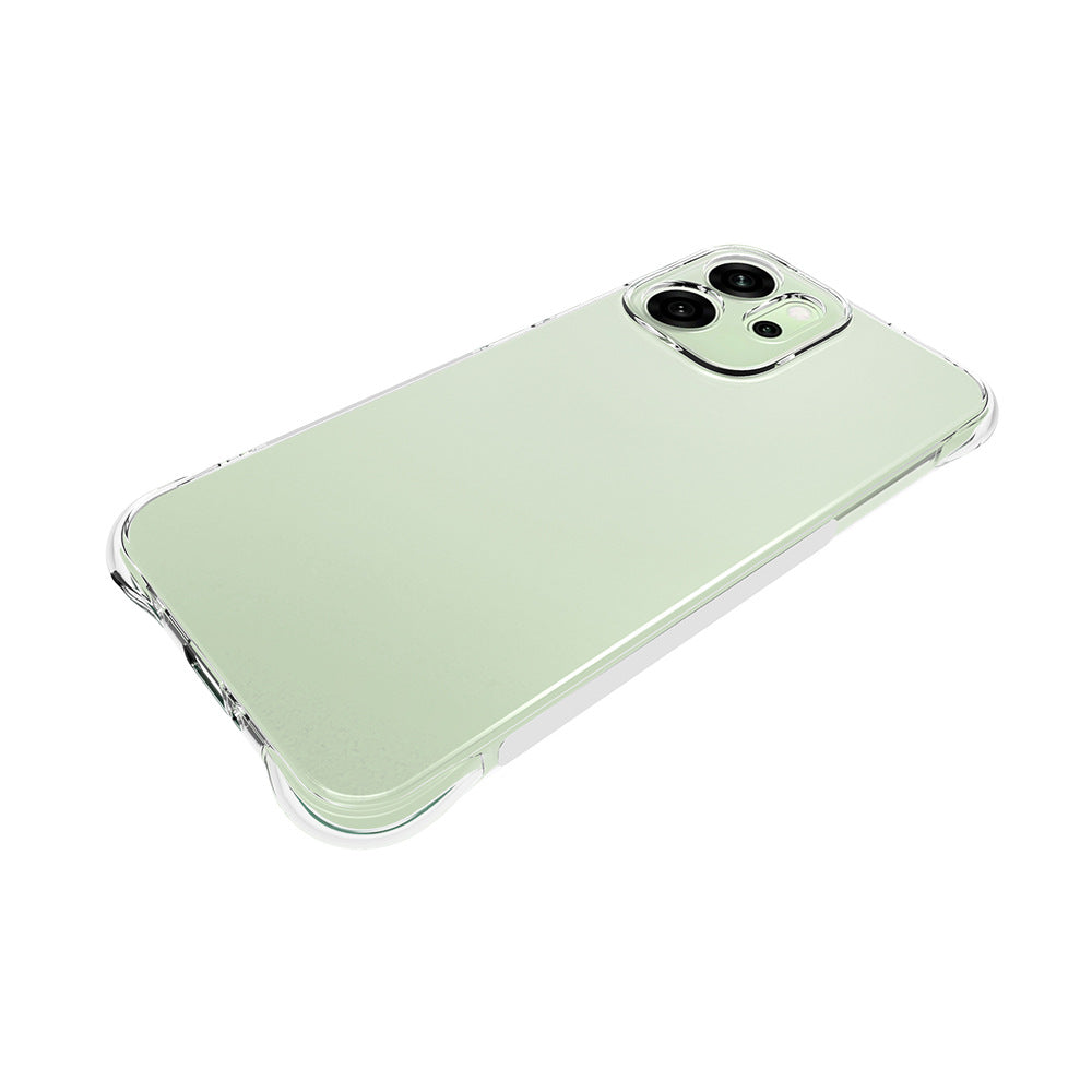 For Oppo Reno14 5G (Global) Case WANLONFENG WL Series 2.0mm TPU Phone Cover with Tempered Glass Film - Transparent