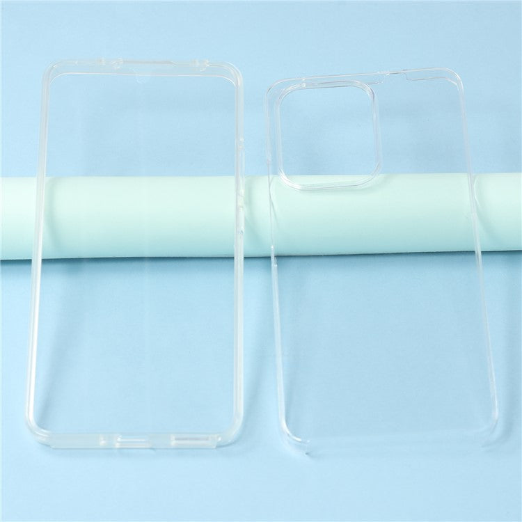 For Oppo Reno13 F 5G / 4G Case TPU Frame Clear Acrylic Back Phone Cover with PET Film