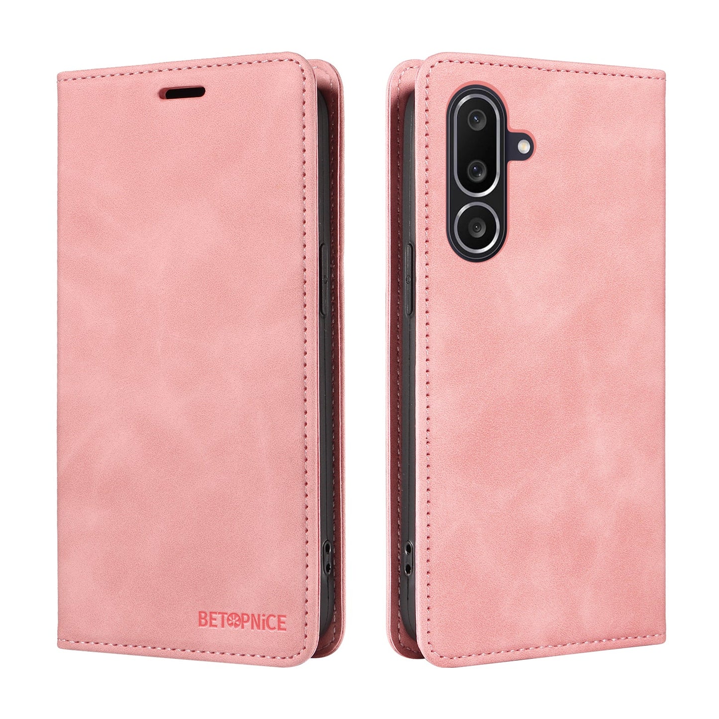 For Samsung Galaxy M56 5G Case BETOPNICE Magnetic Closure RFID Blocking Wallet Stand Leather Phone Cover - Pink
