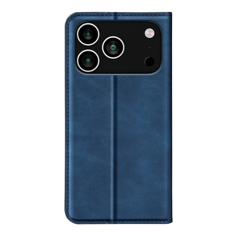 For iPhone 17 Pro Max Case Skin Touch Leather Wallet Phone Cover - Blue