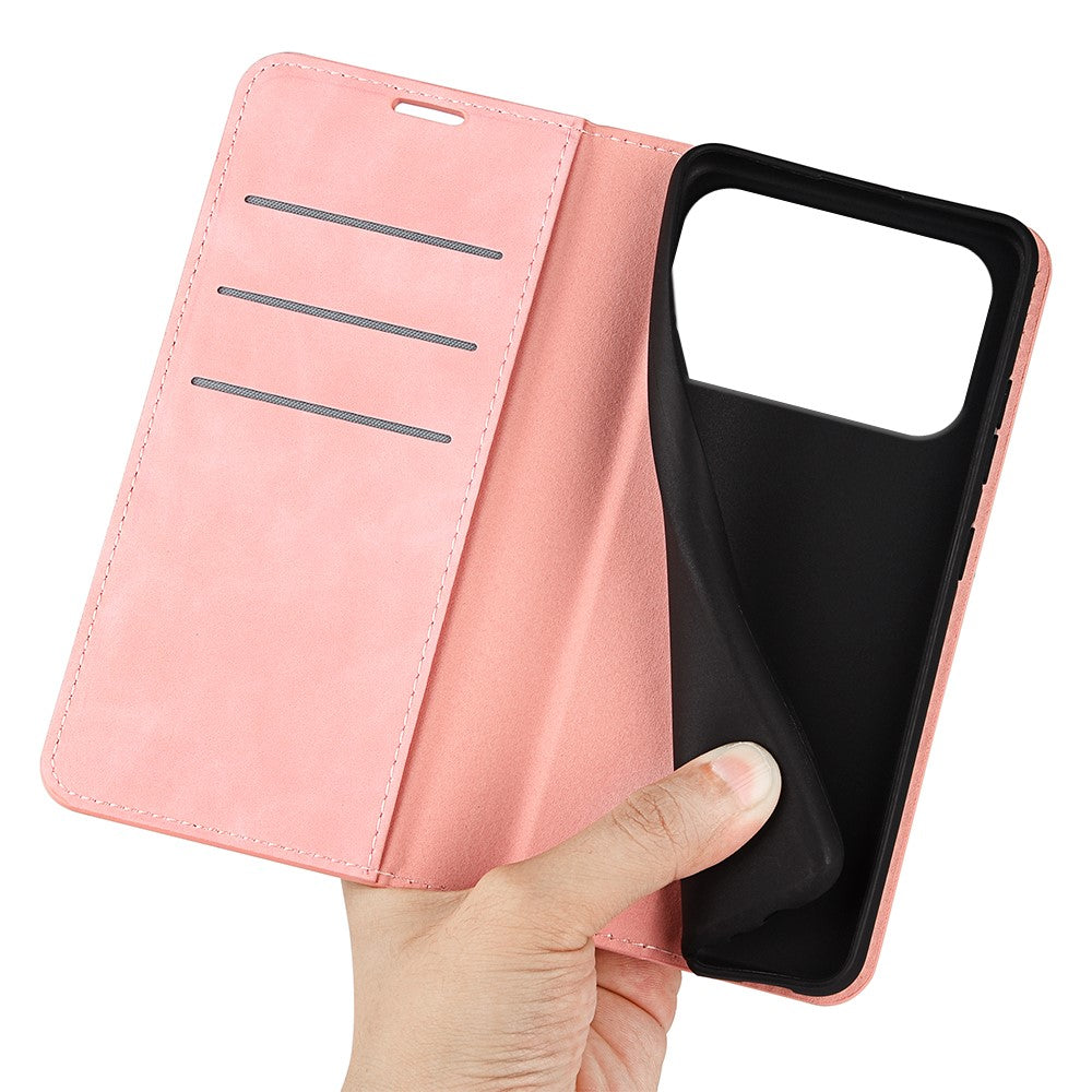 For iPhone 17 Pro Max Case Skin Touch Leather Wallet Phone Cover - Pink