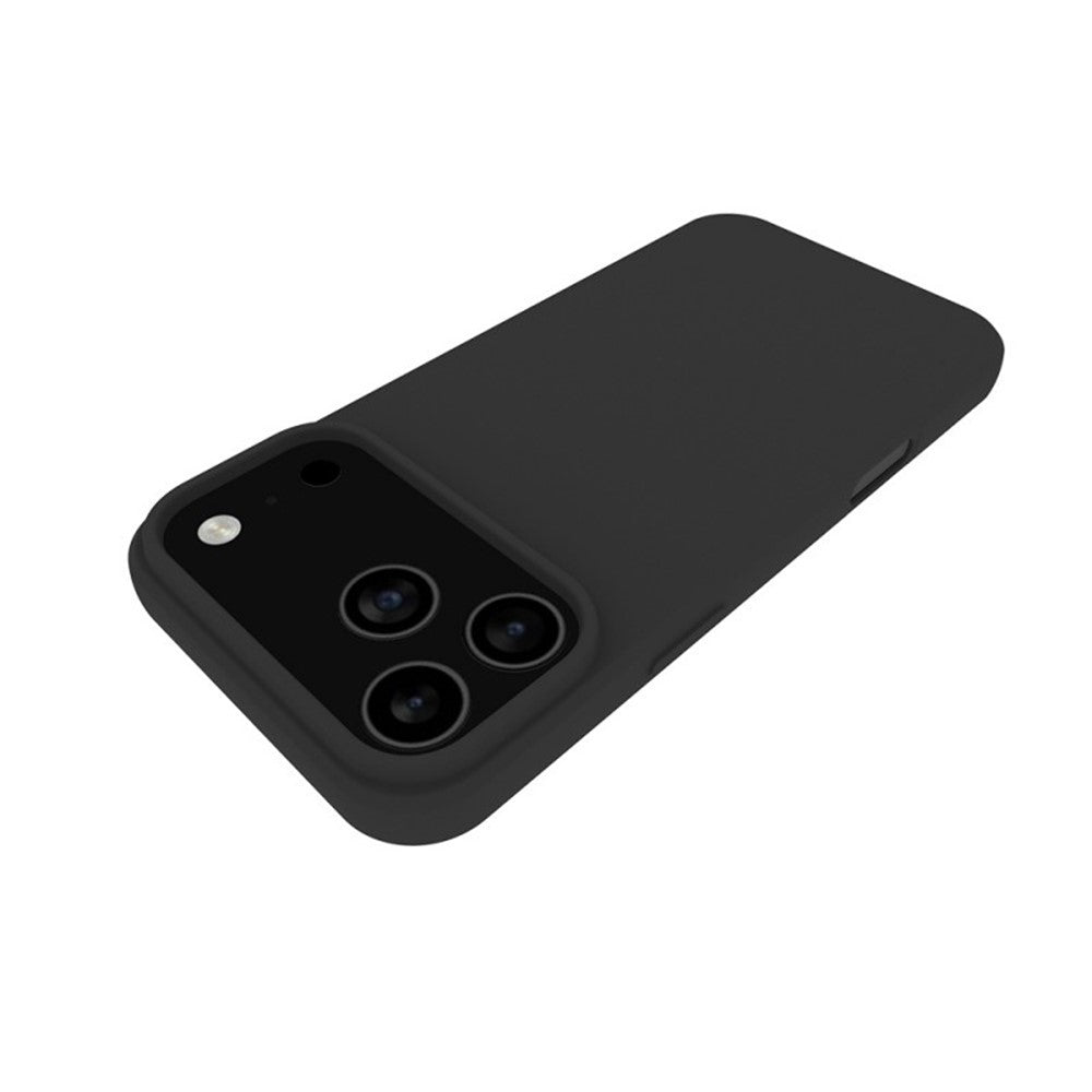 For iPhone 17 Pro Max TPU Case WANLONFENG MS Series Matte Back Cover with Tempered Glass (Big Hole Lens) - Black