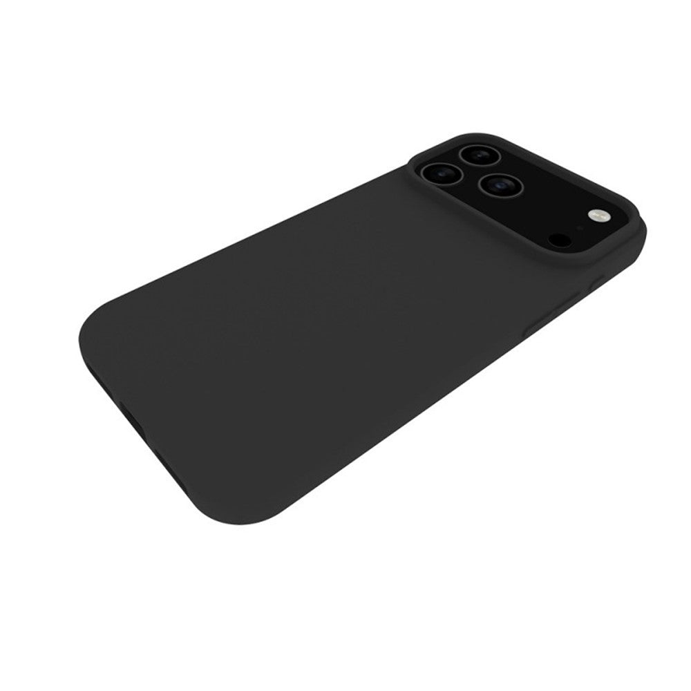 For iPhone 17 Pro Max TPU Case WANLONFENG MS Series Matte Back Cover with Tempered Glass (Big Hole Lens) - Black