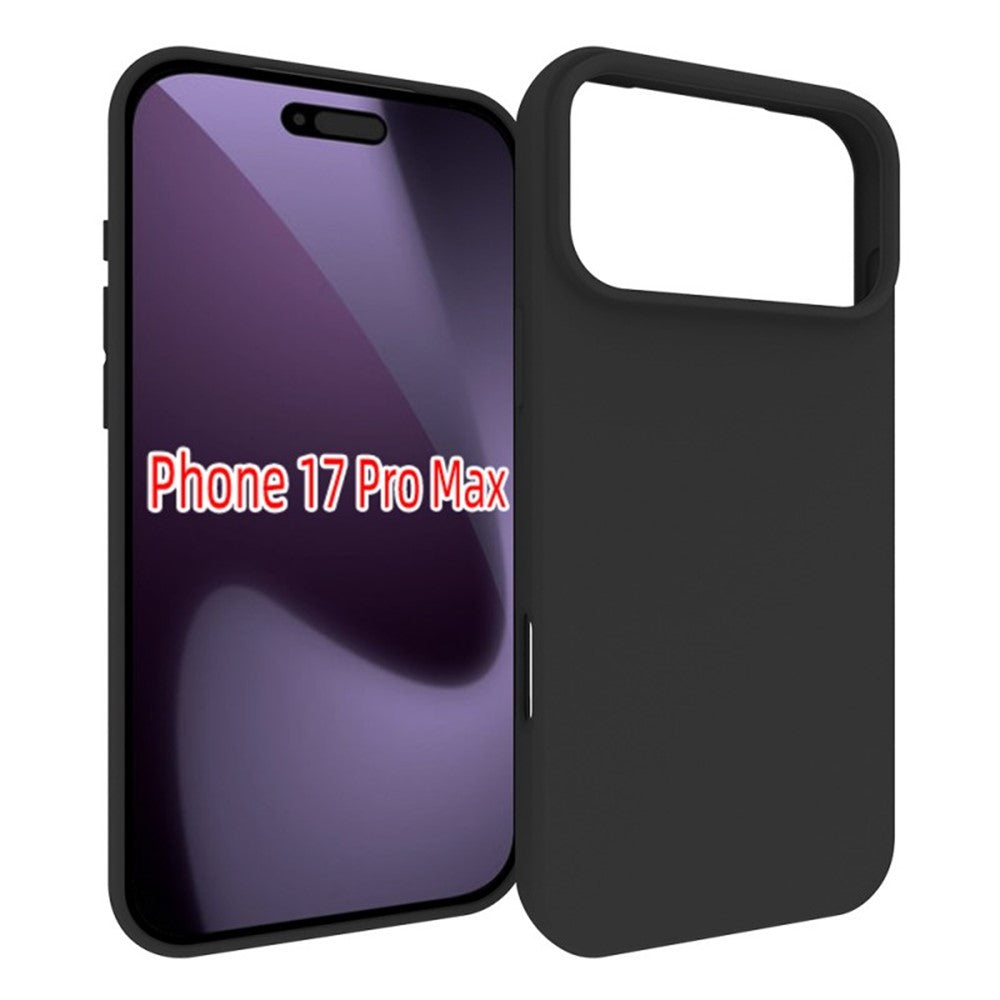 For iPhone 17 Pro Max TPU Case WANLONFENG MS Series Matte Back Cover with Tempered Glass (Big Hole Lens) - Black