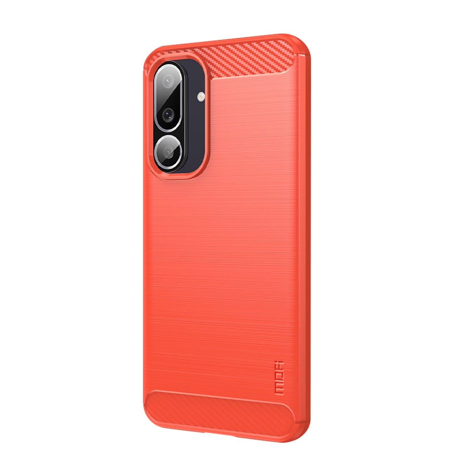 For Samsung Galaxy M56 5G Back Cover MOFI Brushed Texture Carbon Fiber Soft TPU Case - Red