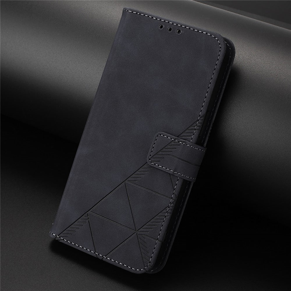 For iPhone 17 Pro Max Leather Case with Hand Strap Wallet Stand Phone Cover - Black