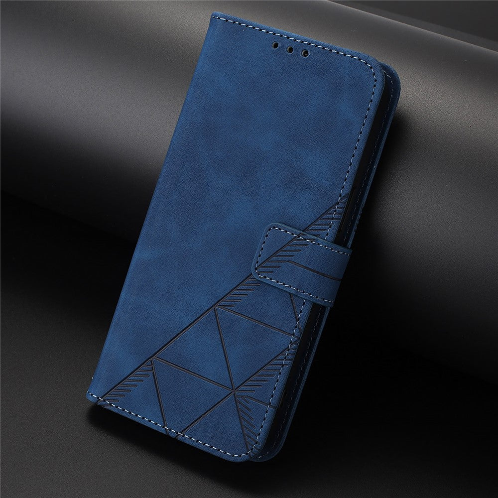 For iPhone 17 Pro Max Leather Case with Hand Strap Wallet Stand Phone Cover - Sapphire