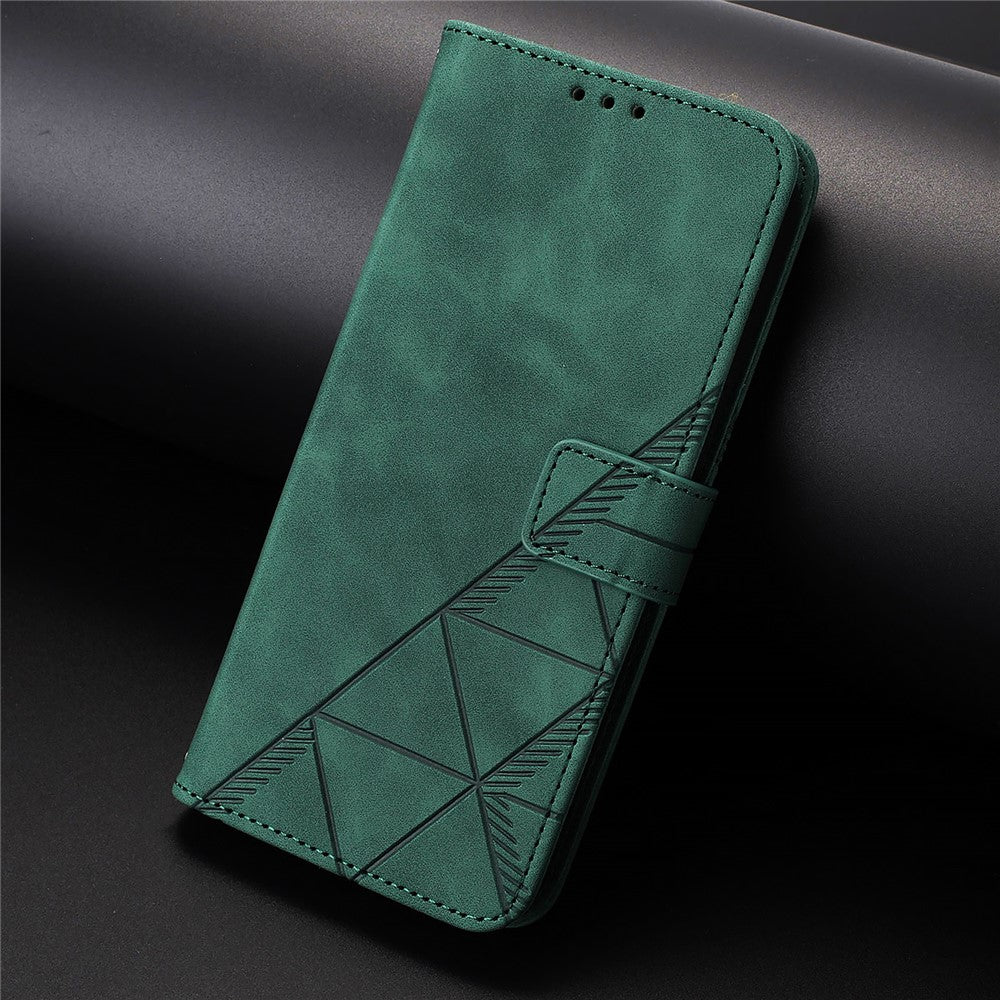 For iPhone 17 Pro Max Leather Case with Hand Strap Wallet Stand Phone Cover - Blackish Green