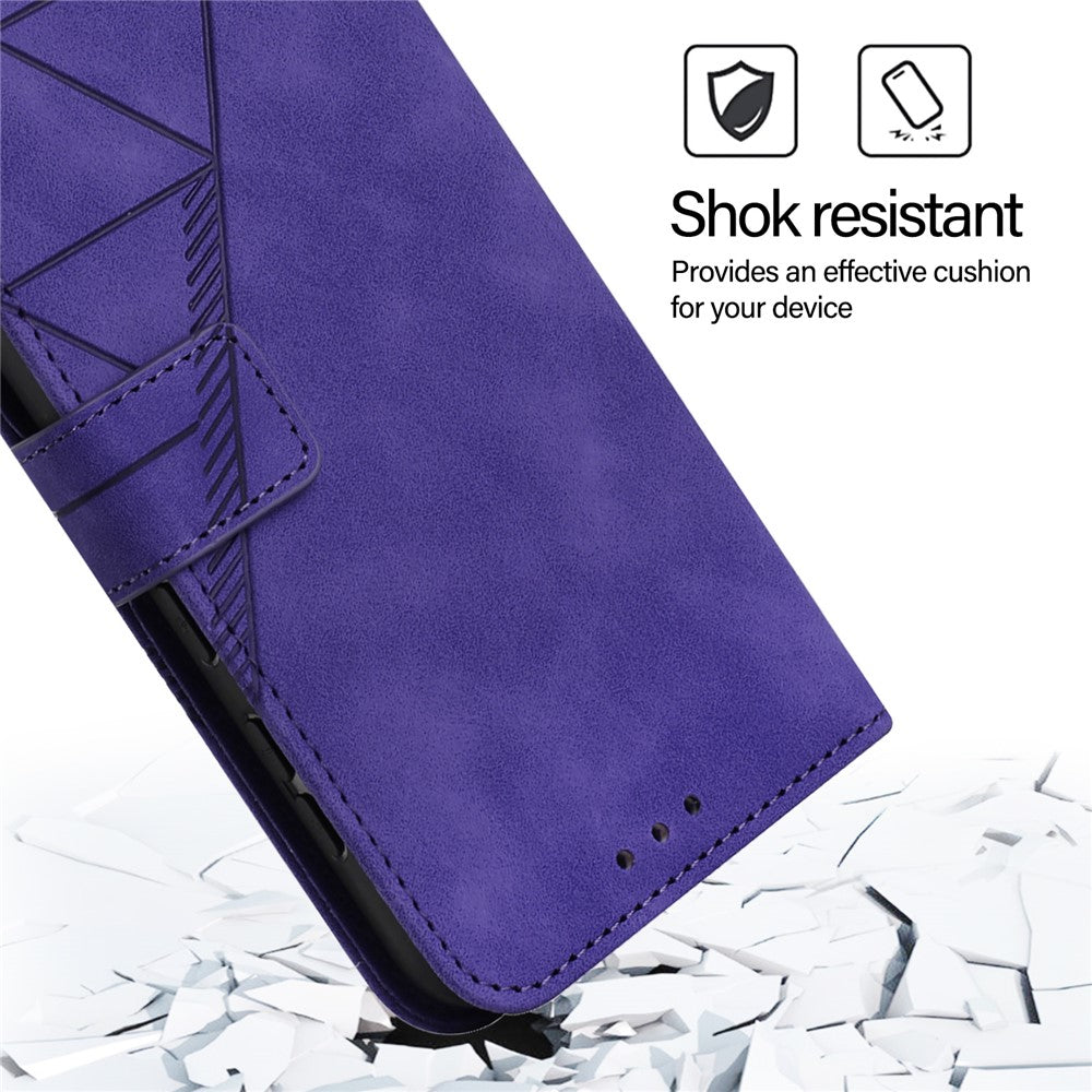 For iPhone 17 Pro Max Leather Case with Hand Strap Wallet Stand Phone Cover - Purple