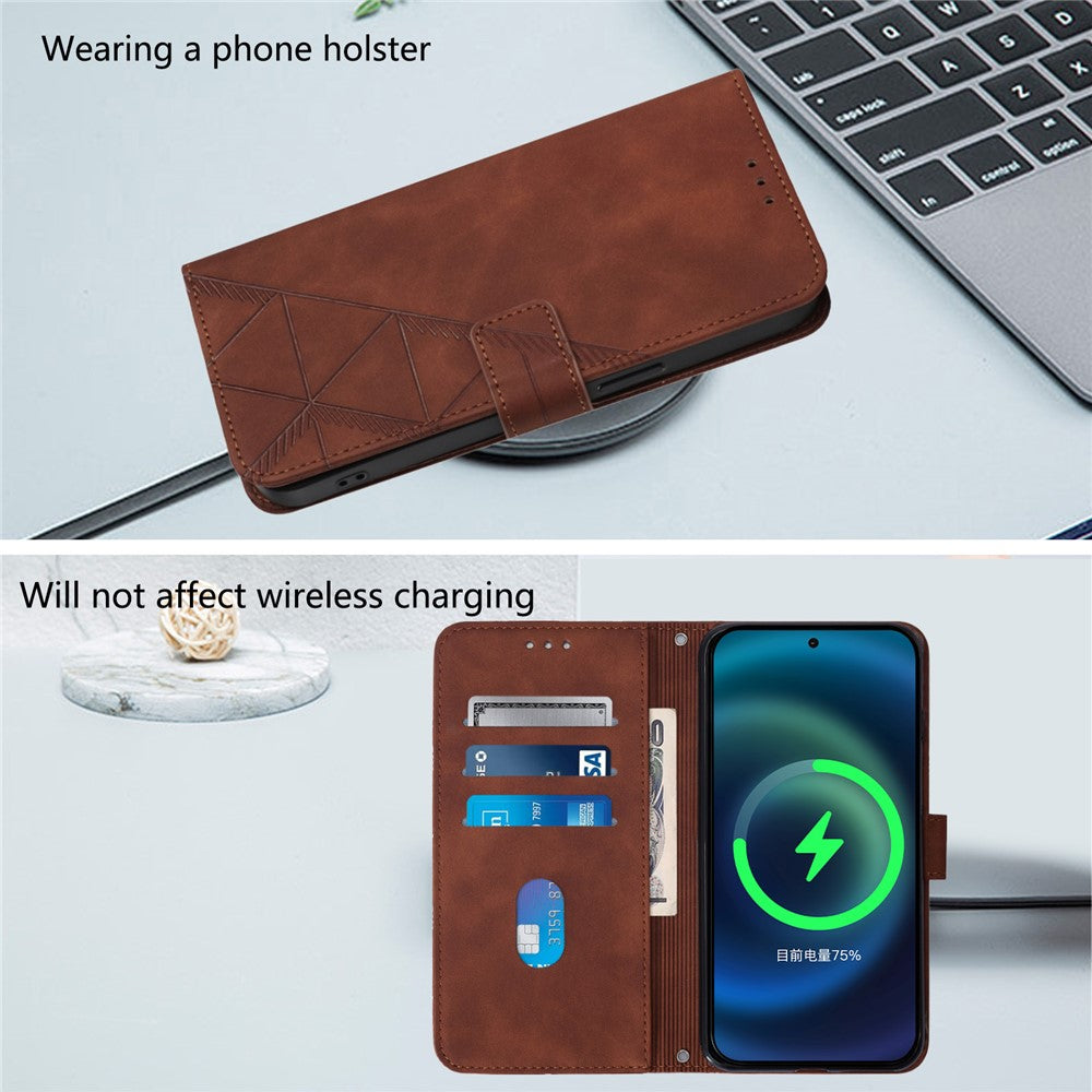 For iPhone 17 Pro Max Leather Case with Hand Strap Wallet Stand Phone Cover - Brown