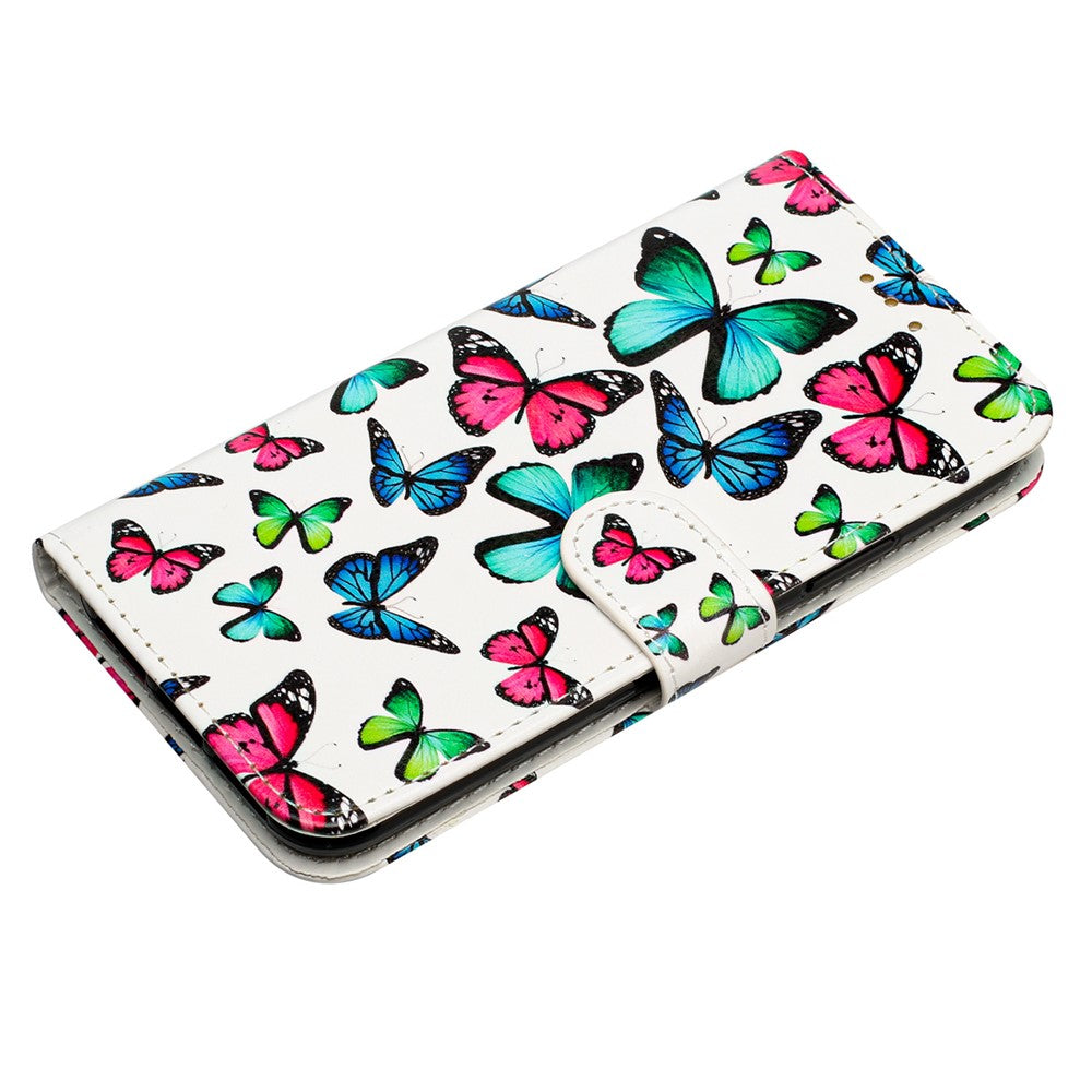 For iPhone 17 Pro Max Wallet Case Printed Pattern Design Leather Phone Cover - Butterflies