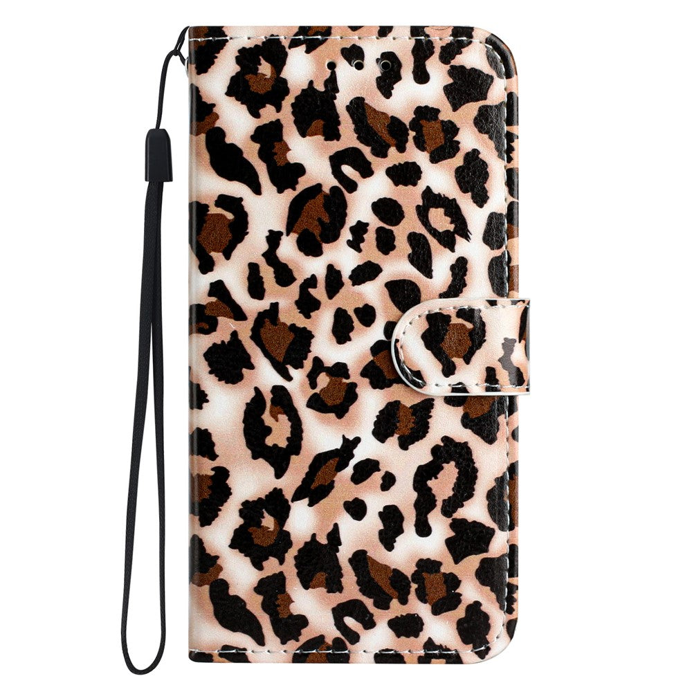 For iPhone 17 Pro Max Wallet Case Printed Pattern Design Leather Phone Cover - Leopard Print