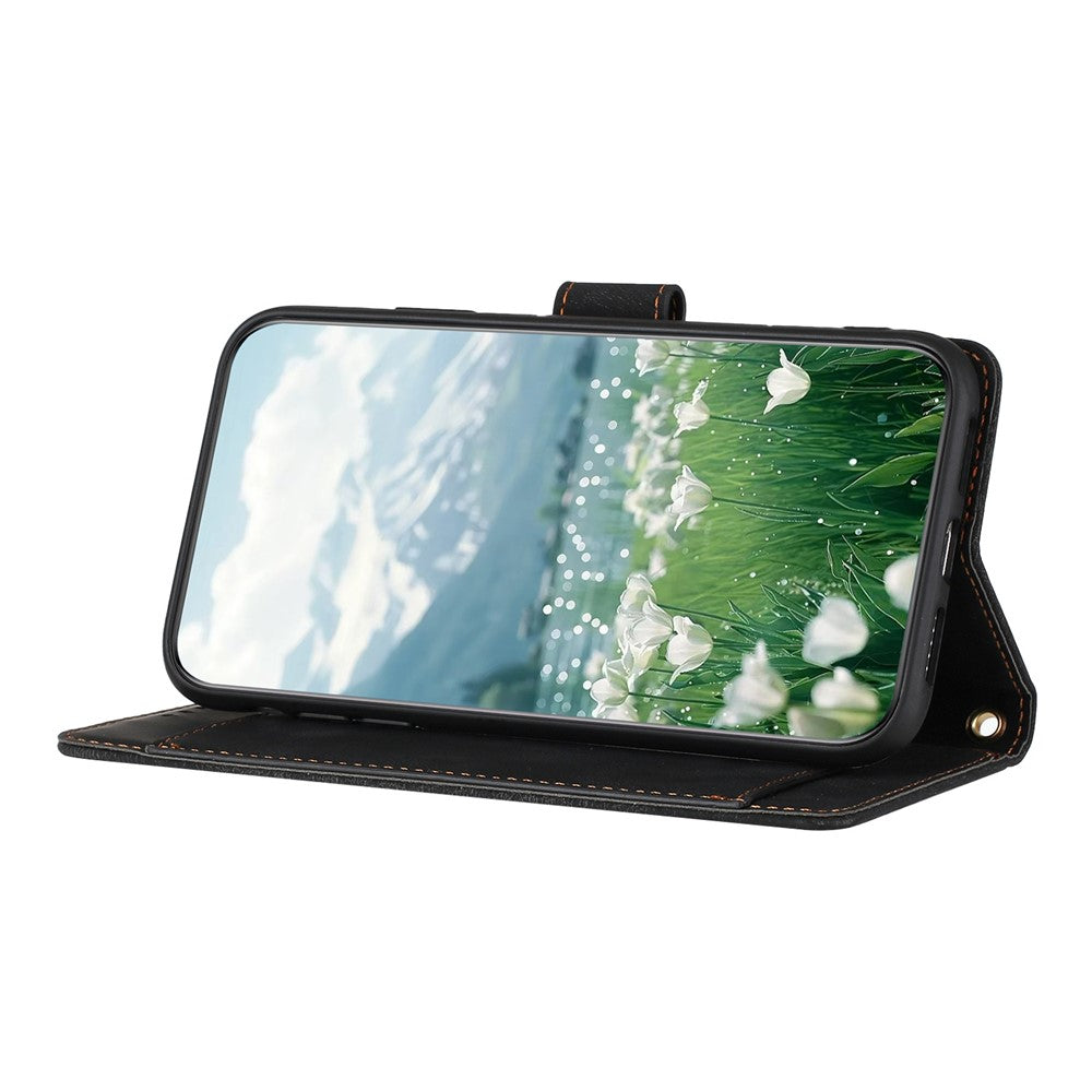 For iPhone 17 Pro Max Case Tulip Leather Phone Cover with 5 Card Slots Wallet - Black