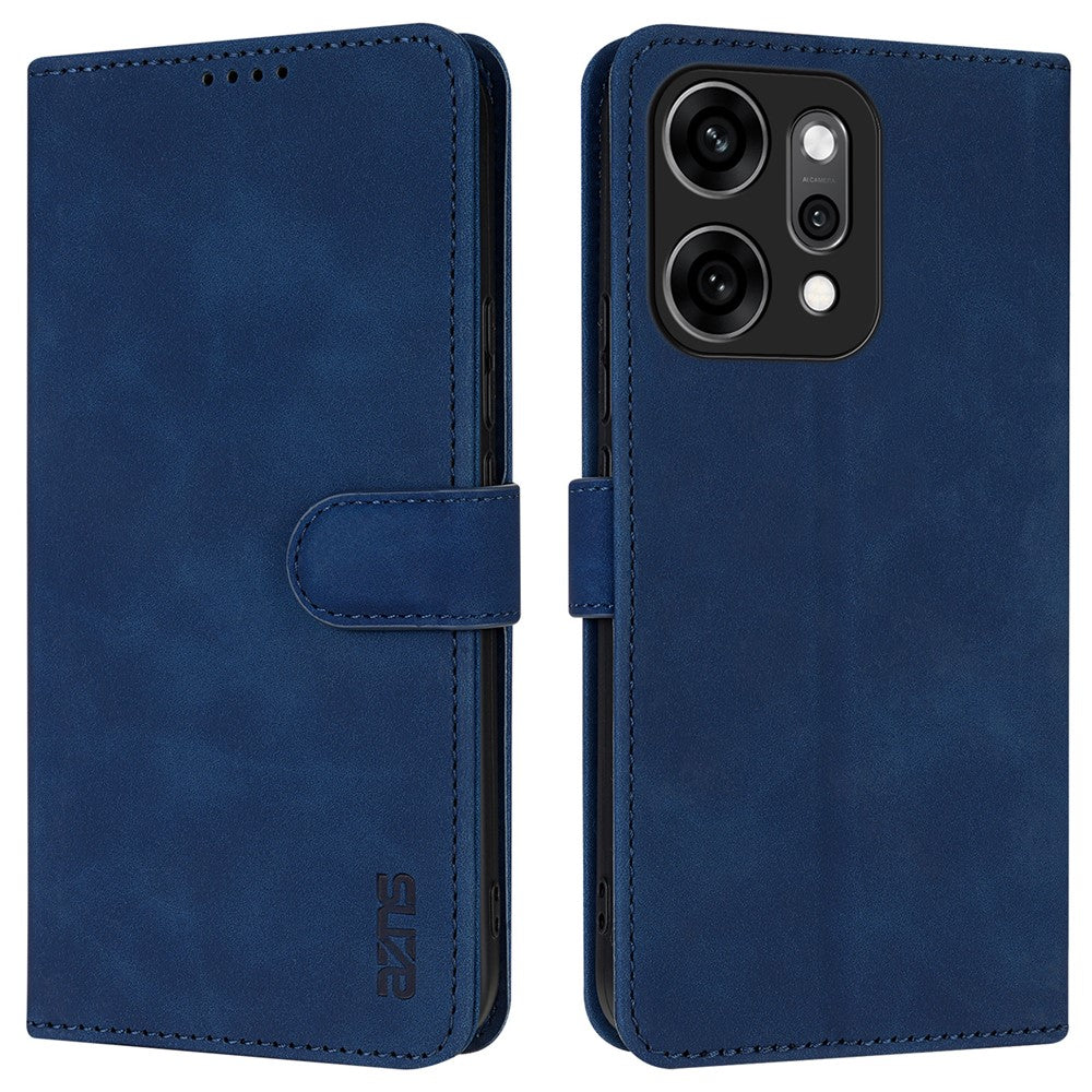 AZNS For Oppo Reno14 5G (Global) Case PU Leather Wallet Phone Cover - Blue