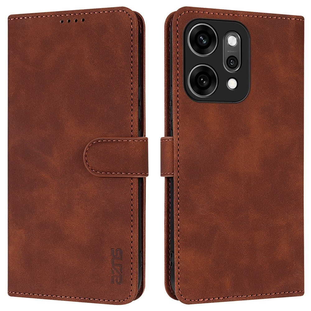 AZNS For Oppo Reno14 5G (Global) Case PU Leather Wallet Phone Cover - Brown
