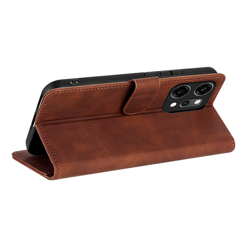 AZNS For Oppo Reno14 5G (Global) Case PU Leather Wallet Phone Cover - Brown