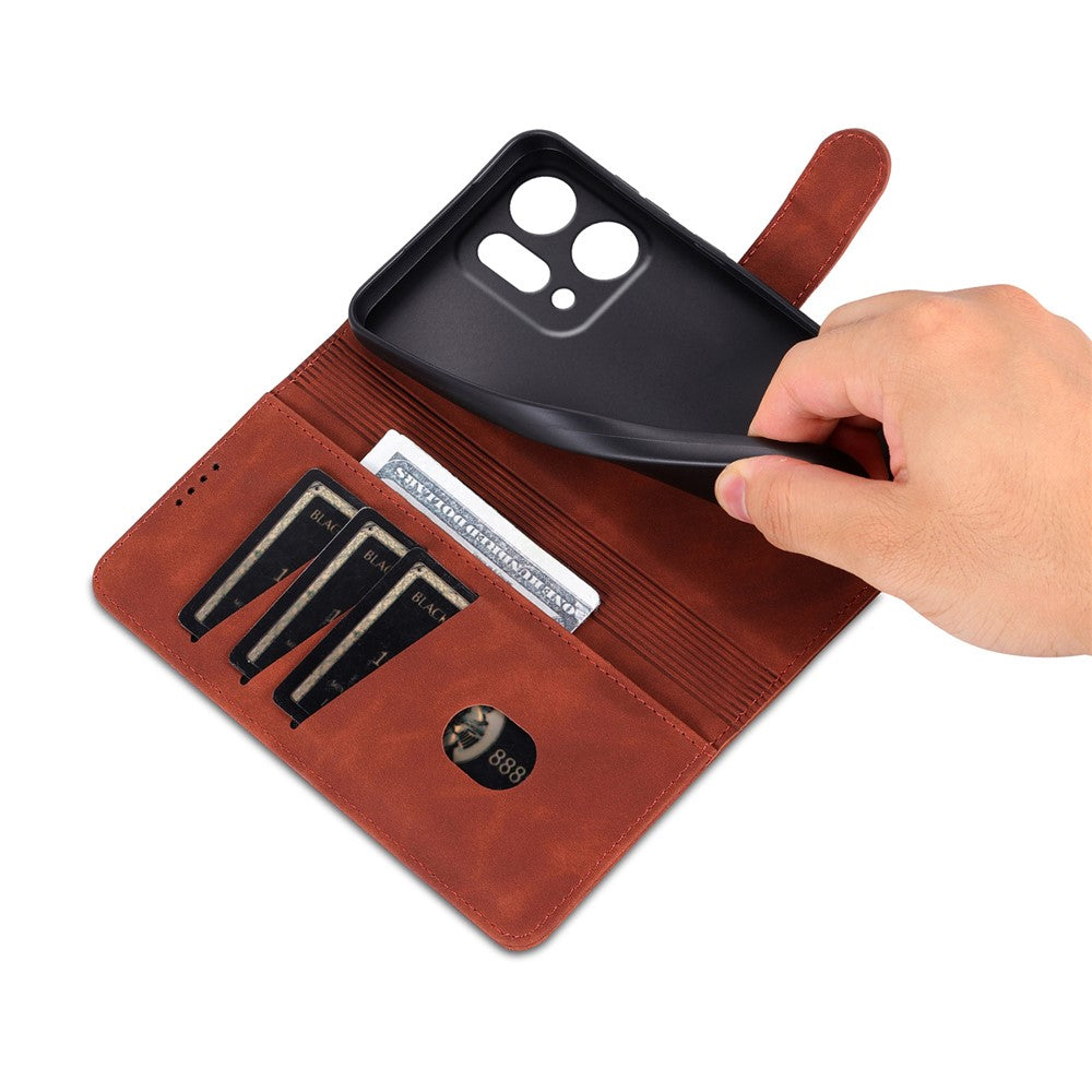 AZNS For Oppo Reno14 5G (Global) Case PU Leather Wallet Phone Cover - Brown