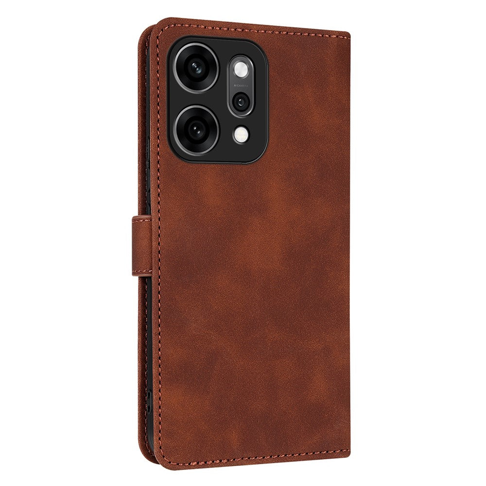 AZNS For Oppo Reno14 5G (Global) Case PU Leather Wallet Phone Cover - Brown