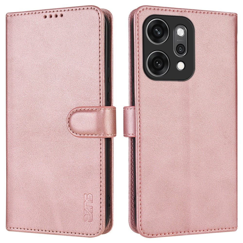 AZNS For Oppo Reno14 5G (Global) Case PU Leather Wallet Phone Cover - Rose Gold