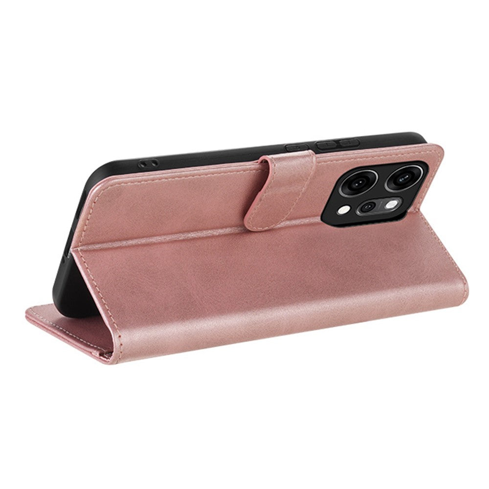 AZNS For Oppo Reno14 5G (Global) Case PU Leather Wallet Phone Cover - Rose Gold