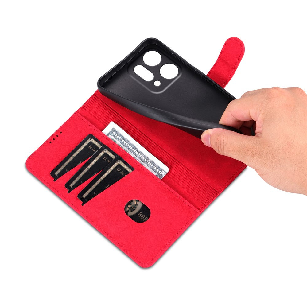 AZNS For Oppo Reno14 Pro 5G (Global) Case PU Leather Wallet Phone Cover - Red