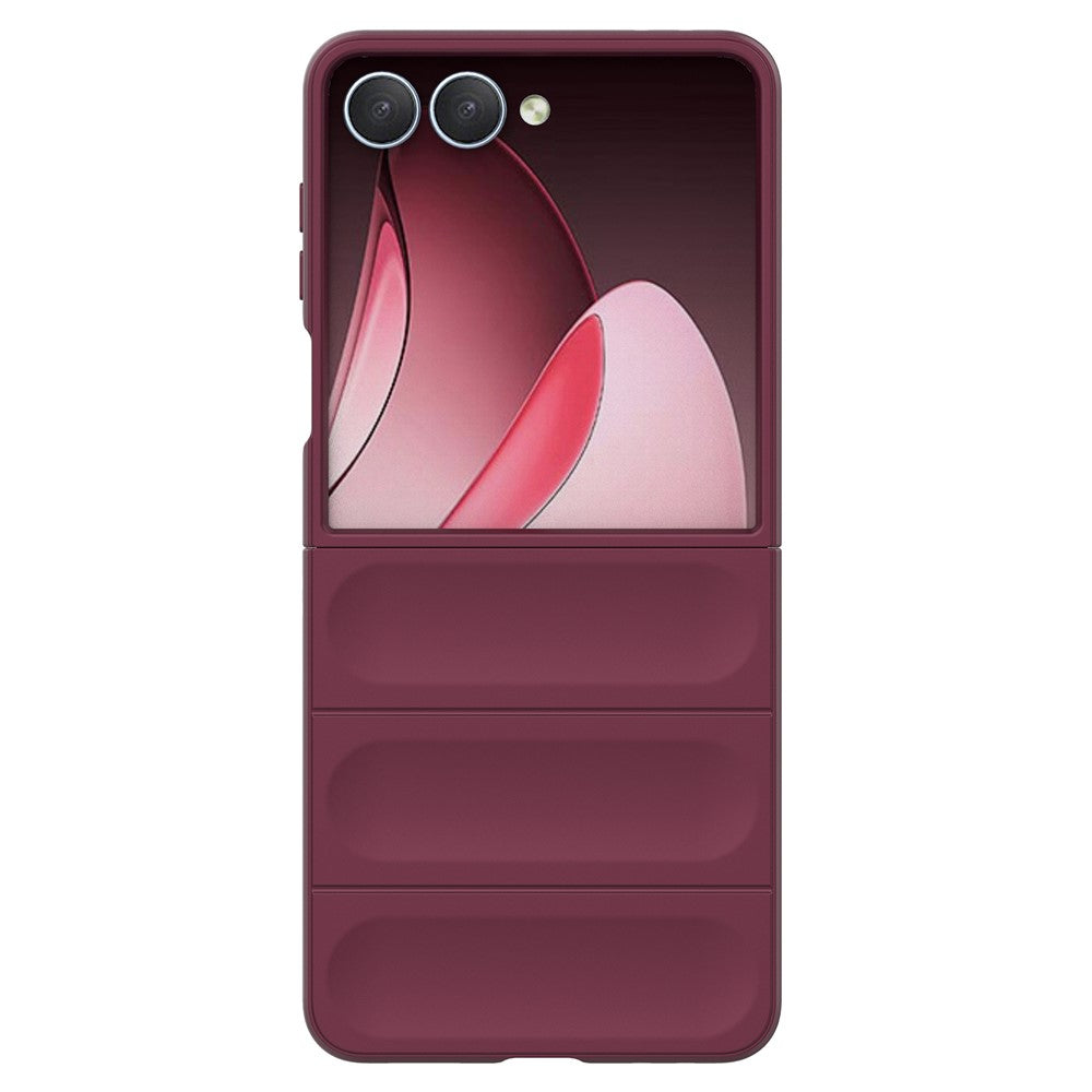 For Samsung Galaxy Z Flip7 5G Case Anti-Drop Soft TPU Rugged Phone Back Cover - Wine Red