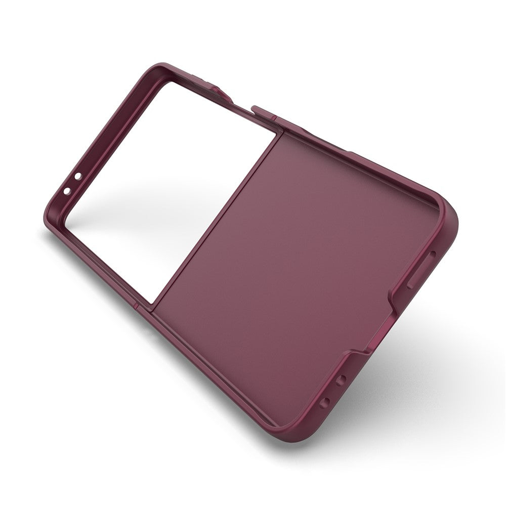 For Samsung Galaxy Z Flip7 5G Case Anti-Drop Soft TPU Rugged Phone Back Cover - Wine Red