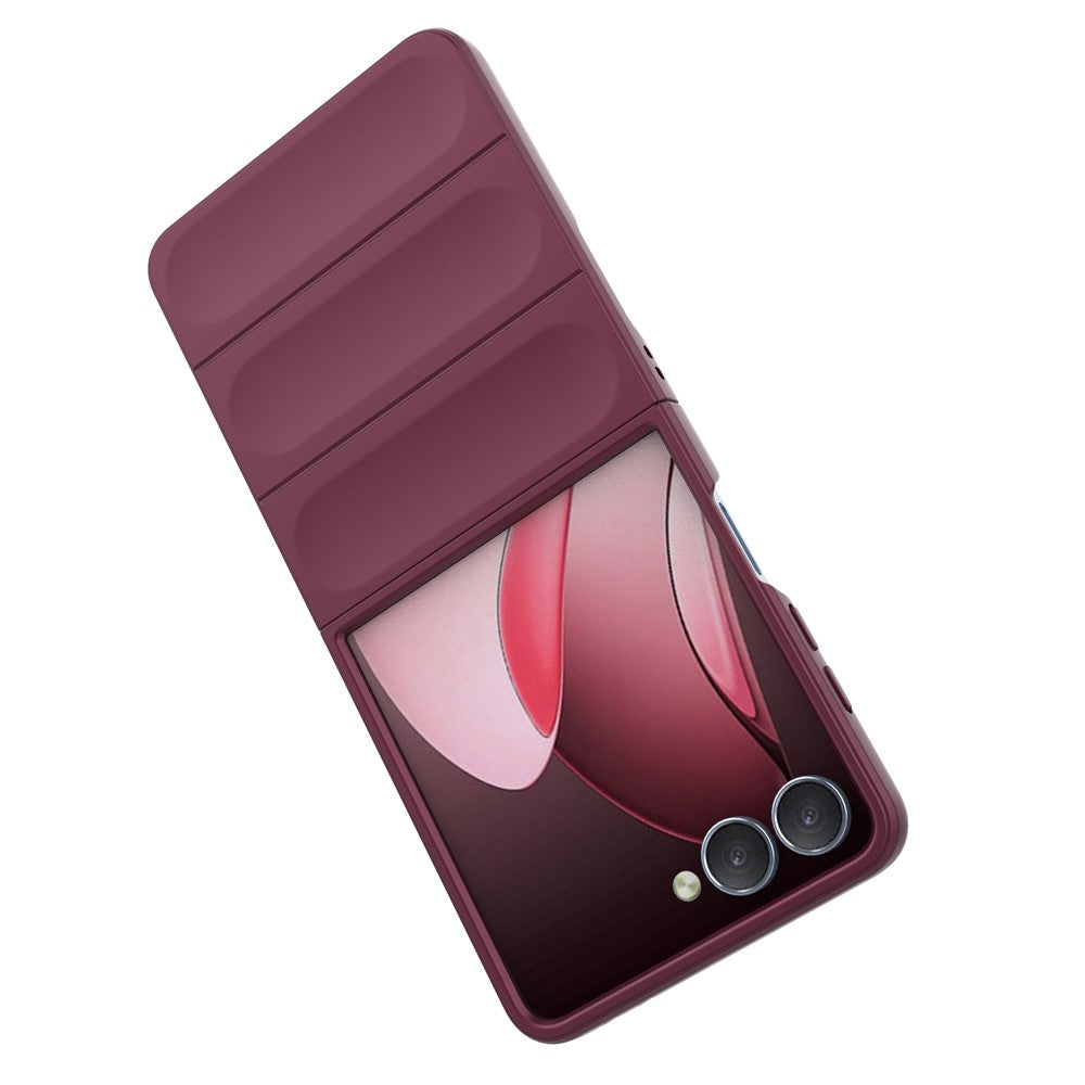 For Samsung Galaxy Z Flip7 5G Case Anti-Drop Soft TPU Rugged Phone Back Cover - Wine Red