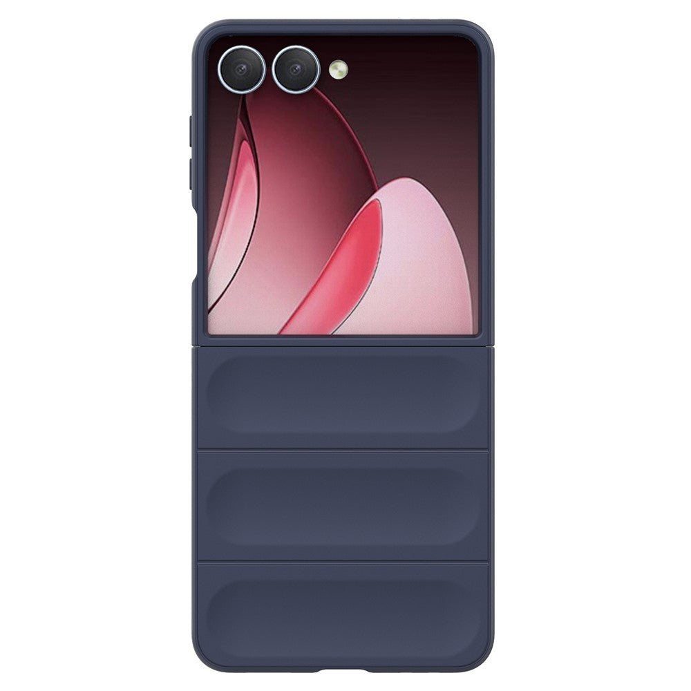 For Samsung Galaxy Z Flip7 5G Case Anti-Drop Soft TPU Rugged Phone Back Cover - Dark Blue