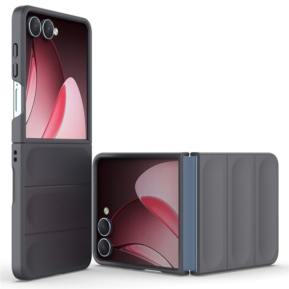 For Samsung Galaxy Z Flip7 5G Case Anti-Drop Soft TPU Rugged Phone Back Cover - Dark Grey