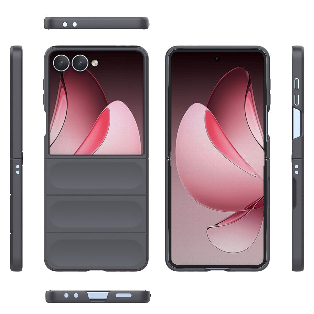 For Samsung Galaxy Z Flip7 5G Case Anti-Drop Soft TPU Rugged Phone Back Cover - Dark Grey