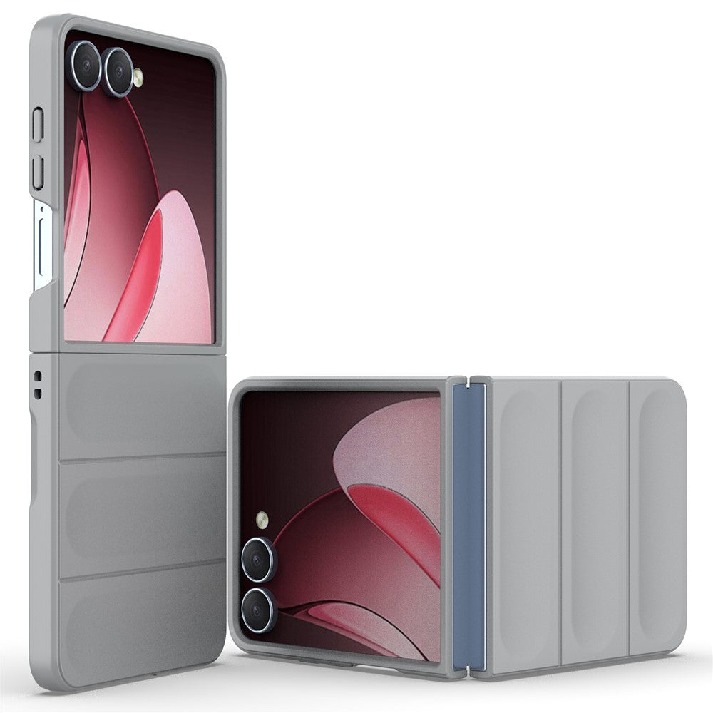 For Samsung Galaxy Z Flip7 5G Case Anti-Drop Soft TPU Rugged Phone Back Cover - Light Grey