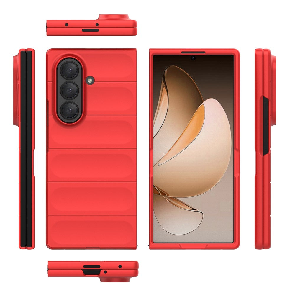 For Samsung Galaxy Z Fold7 5G Case Anti-Drop Soft TPU Rugged Phone Back Cover - Red