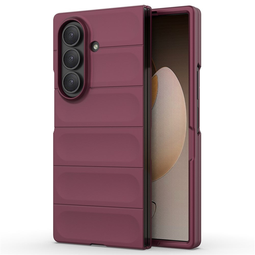 For Samsung Galaxy Z Fold7 5G Case Anti-Drop Soft TPU Rugged Phone Back Cover - Wine Red