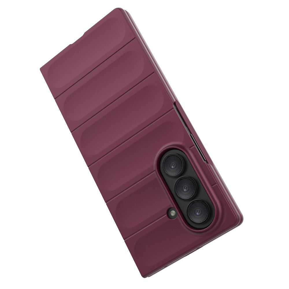 For Samsung Galaxy Z Fold7 5G Case Anti-Drop Soft TPU Rugged Phone Back Cover - Wine Red