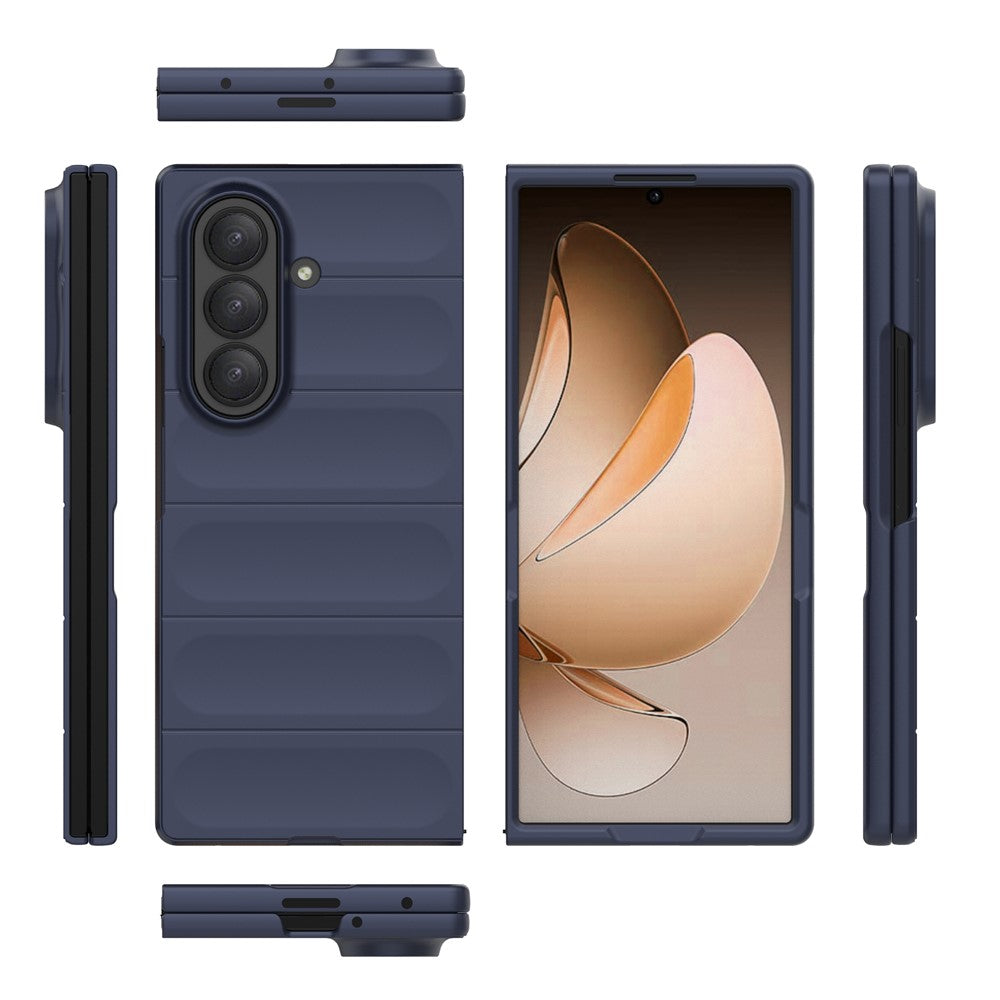 For Samsung Galaxy Z Fold7 5G Case Anti-Drop Soft TPU Rugged Phone Back Cover - Dark Blue