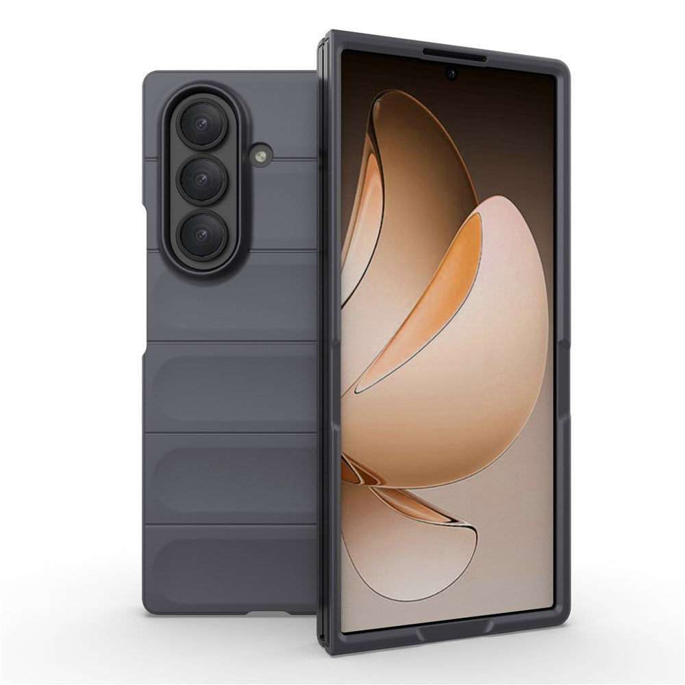 For Samsung Galaxy Z Fold7 5G Case Anti-Drop Soft TPU Rugged Phone Back Cover - Dark Grey