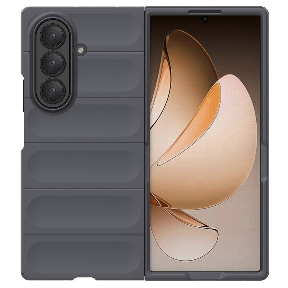 For Samsung Galaxy Z Fold7 5G Case Anti-Drop Soft TPU Rugged Phone Back Cover - Dark Grey