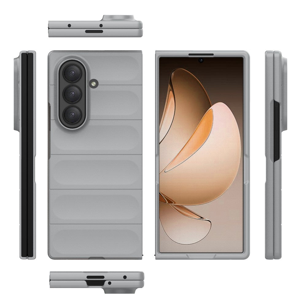 For Samsung Galaxy Z Fold7 5G Case Anti-Drop Soft TPU Rugged Phone Back Cover - Light Grey