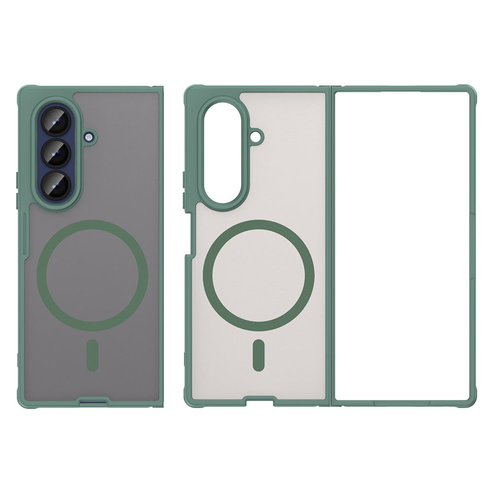 For Samsung Galaxy Z Fold7 5G Case Compatible with MagSafe Anti Drop PC + TPU Phone Cover - Green