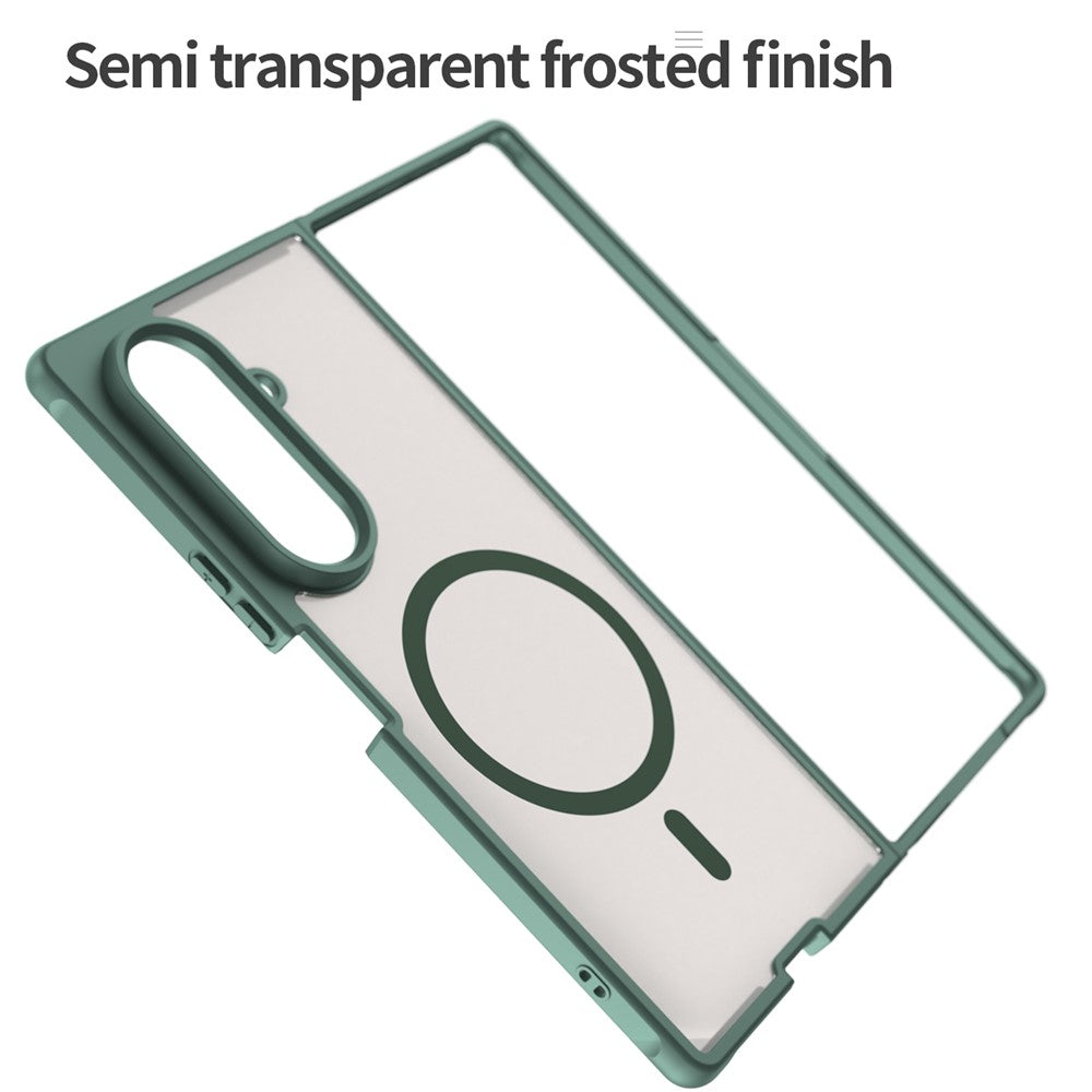For Samsung Galaxy Z Fold7 5G Case Compatible with MagSafe Anti Drop PC + TPU Phone Cover - Green