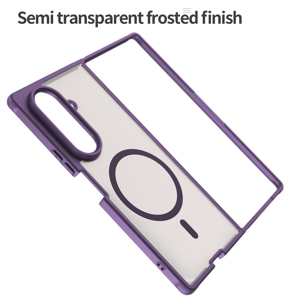 For Samsung Galaxy Z Fold7 5G Case Compatible with MagSafe Anti Drop PC + TPU Phone Cover - Purple
