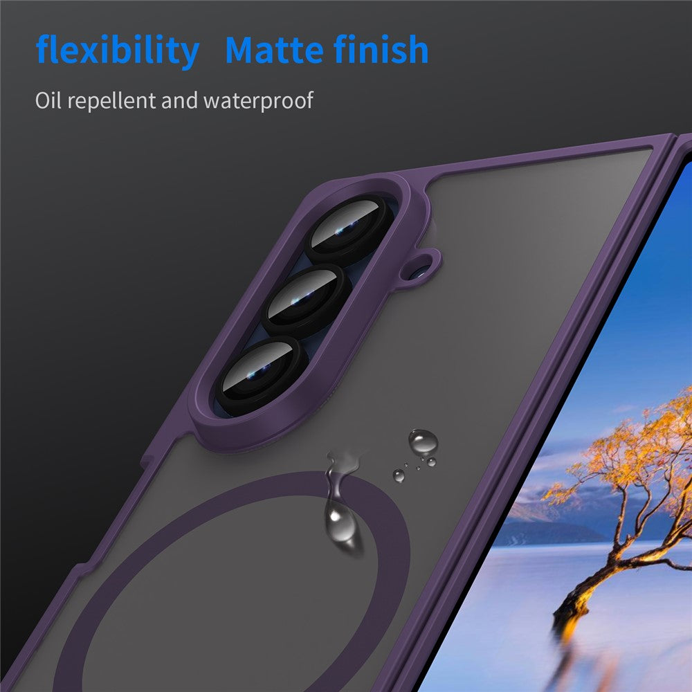 For Samsung Galaxy Z Fold7 5G Case Compatible with MagSafe Anti Drop PC + TPU Phone Cover - Purple