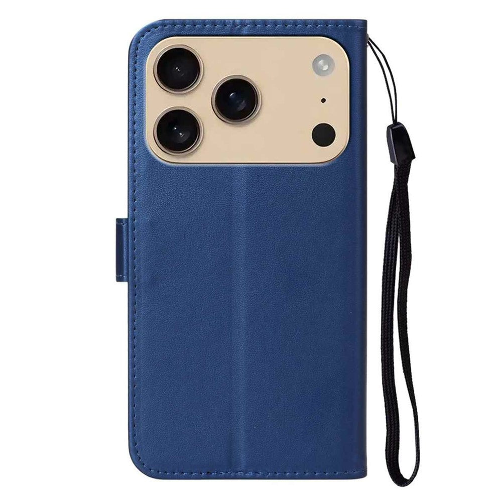For iPhone 17 Pro Max Case PU Leather Flip Phone Cover Wallet Card Slot Holder - Blue