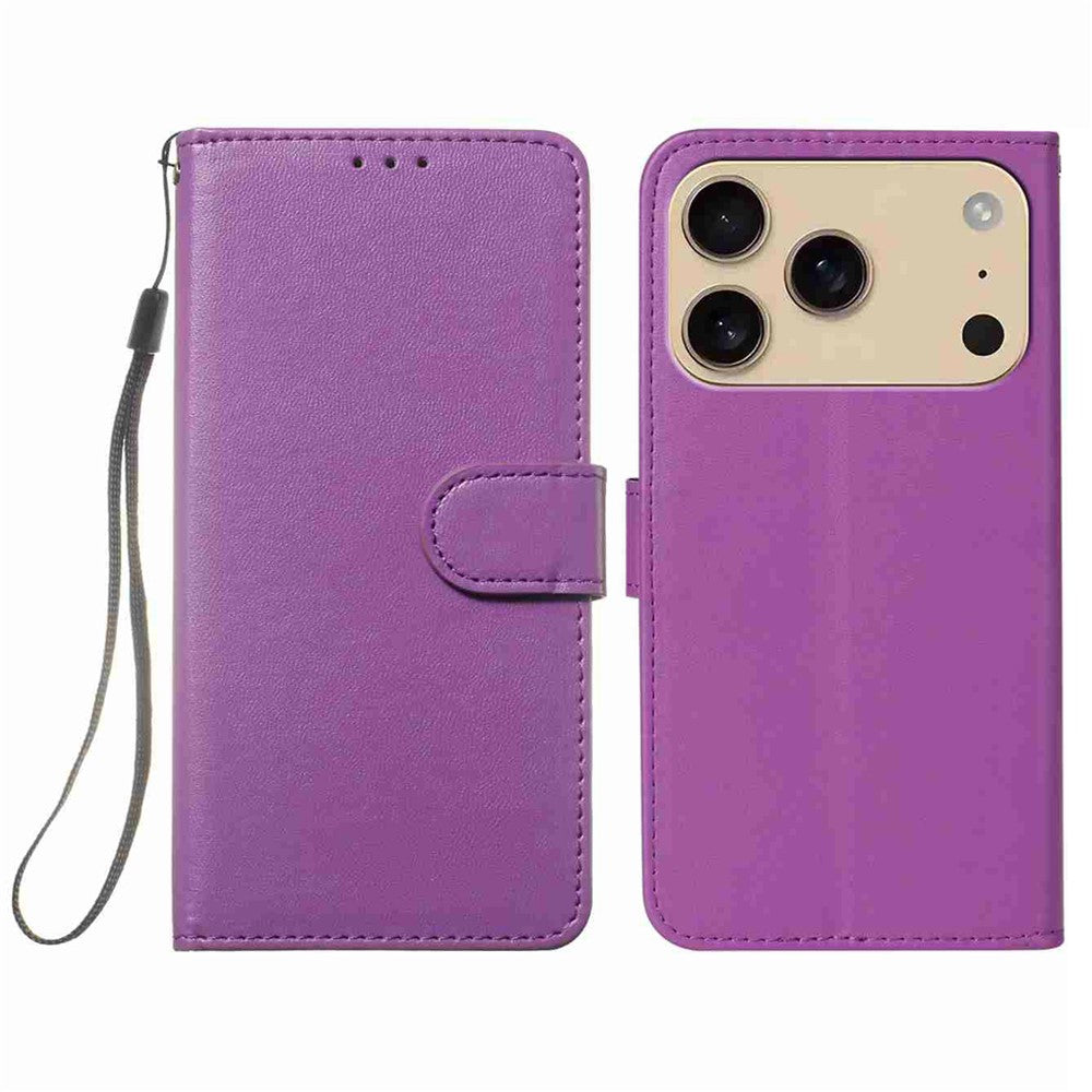 For iPhone 17 Pro Max Case PU Leather Flip Phone Cover Wallet Card Slot Holder - Purple