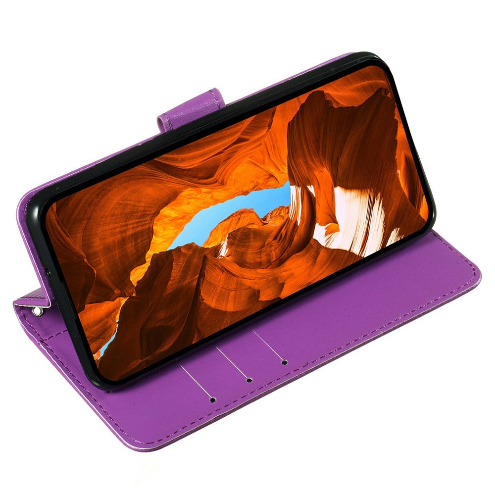 For iPhone 17 Pro Max Case PU Leather Flip Phone Cover Wallet Card Slot Holder - Purple