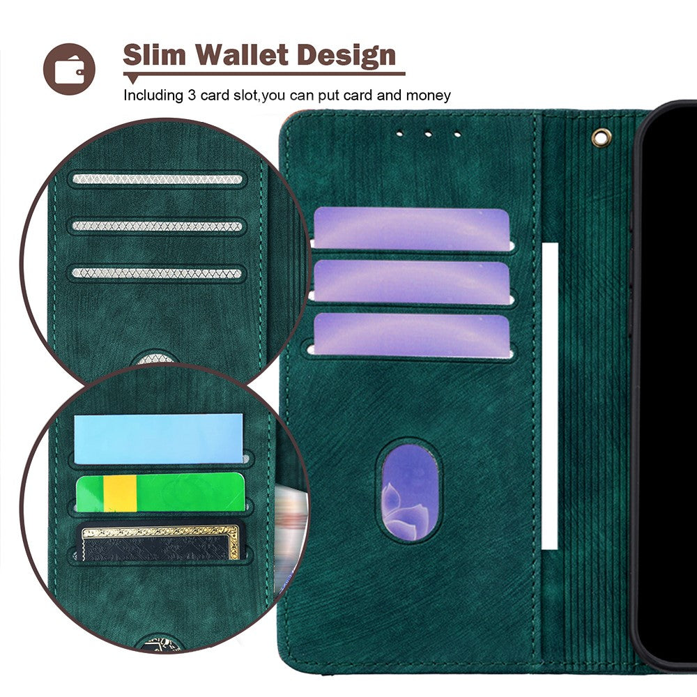 For Samsung Galaxy F06 5G Case RFID Blocking Color Splicing PU Leather Wallet Phone Cover - Green